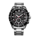 ARIES GOLD CHRONOGRAPH ATLANTIC SILVER STAINLESS STEEL G 7002 SBK-BK MEN'S WATCH - H2 Hub Watches