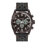 ARIES GOLD ANALOG ENDURO COFFEE STAINLESS STEEL G 7006Z CF-CF BLACK LEATHER STRAP MEN'S WATCH - H2 Hub Watches
