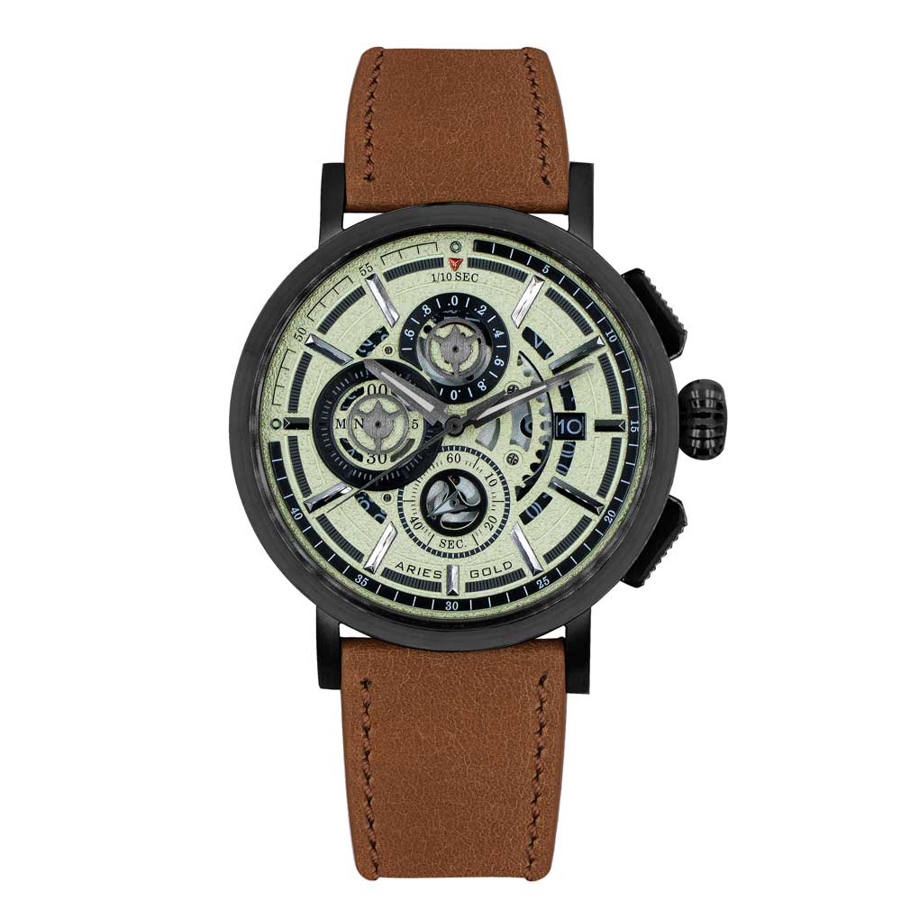 ARIES GOLD HAWK G 7018 BK-BEI MEN'S WATCH - H2 Hub Watches