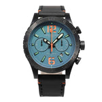 ARIES GOLD CHRONOGRAPH INSPIRE BLACK STAINLESS STEEL G 706 BK-BUOR LEATHER STRAP MEN'S WATCH - H2 Hub Watches
