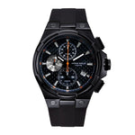 ARIES GOLD MONARCH BLACK STAINLESS STEEL G 7312 BK-BKOR HI-TECH BLACK SYNTHETIC STRAP MEN'S WATCH - H2 Hub Watches