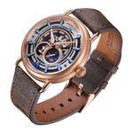 ARIES GOLD AUTOMATIC ROCKY LIMITED EDITION INVINCIBLE ROSE GOLD STAINLESS STEEL G 9013 RG-W LEATHER STRAP MEN'S WATCH - H2 Hub Watches