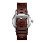 ARIES GOLD AUTOMATIC ROCKY LIMITED EDITION INVINCIBLE SILVER STAINLESS STEEL G 9013 S-BK LEATHER STRAP MEN'S WATCH - H2 Hub Watches