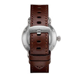 ARIES GOLD AUTOMATIC ROCKY LIMITED EDITION INVINCIBLE SILVER STAINLESS STEEL G 9013 S-BK LEATHER STRAP MEN'S WATCH - H2 Hub Watches