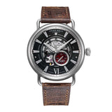 ARIES GOLD AUTOMATIC ROCKY LIMITED EDITION INVINCIBLE SILVER STAINLESS STEEL G 9013 S-BK LEATHER STRAP MEN'S WATCH - H2 Hub Watches