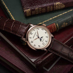 ARIES GOLD URBAN ROSE GOLD STAINLESS STEEL ETIENNE G 1003 RG-BEI BROWN LEATHER STRAP MEN'S WATCH - H2 Hub Watches