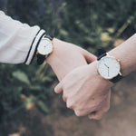 ARIES GOLD URBAN TANGO GOLD STAINLESS STEEL G 1007 G-W BLACK LEATHER STRAP MEN'S WATCH - H2 Hub Watches