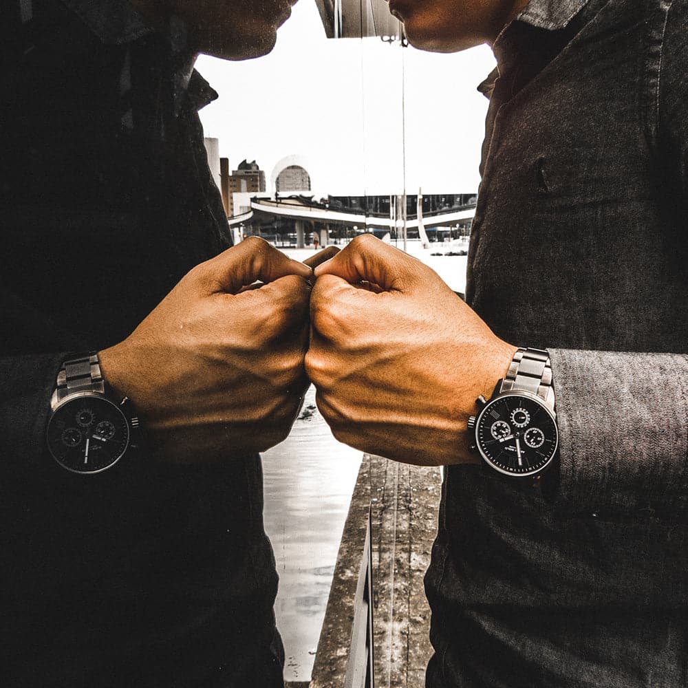 ARIES GOLD URBAN ETERNAL G 103 & B 103 BK-BK COUPLE'S WATCHES - H2 Hub Watches