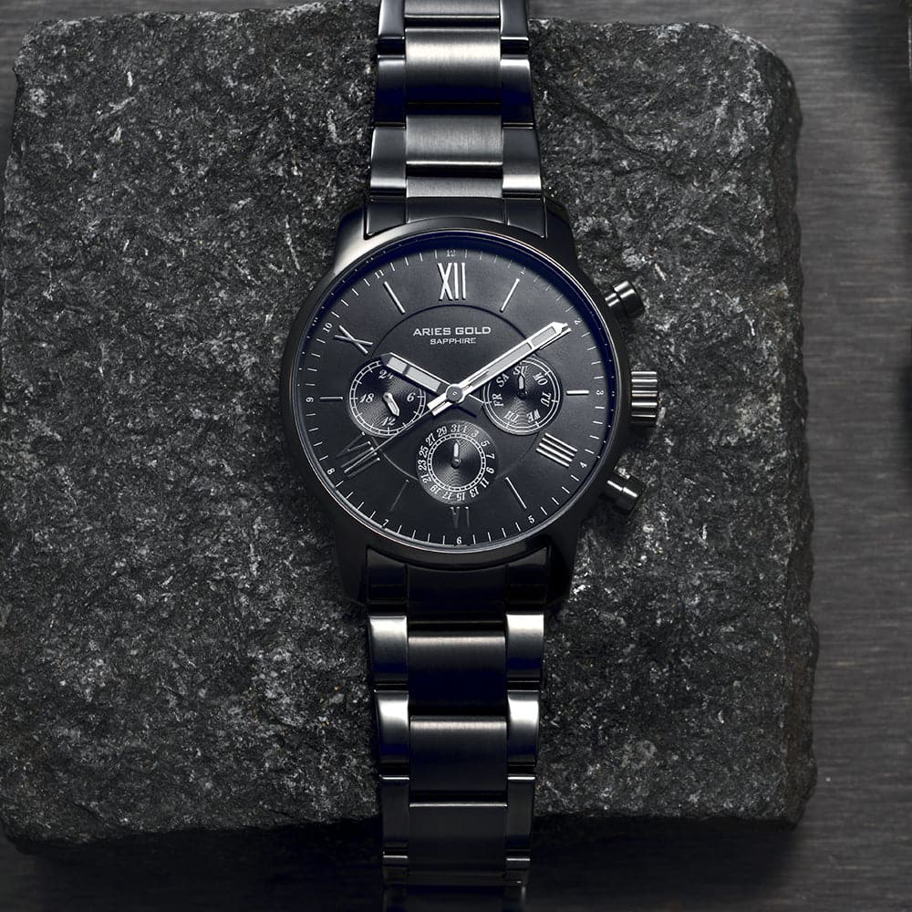 ARIES GOLD URBAN ETERNAL G 103 & B 103 BK-BK COUPLE'S WATCHES - H2 Hub Watches