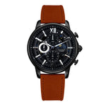 ARIES GOLD BELFAST MOON G 7013 BK-BK MEN'S LEATHER WATCH - H2 Hub Watches