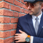 ARIES GOLD BELFAST MOON G 7013 RG-BURG LEATHER MEN'S WATCH - H2 Hub Watches