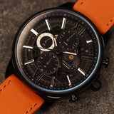 ARIES GOLD BELFAST MOON G 7013 BK-BK MEN'S LEATHER WATCH - H2 Hub Watches