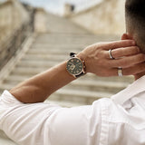 ARIES GOLD BELFAST MOON G 7013 RG-CF MEN'S LEATHER WATCH - H2 Hub Watches