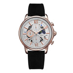 ARIES GOLD BELFAST MOON G 7013 RG-W LEATHER MEN'S WATCH - H2 Hub Watches