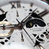 ARIES GOLD BELFAST MOON G 7013 RG-W LEATHER MEN'S WATCH - H2 Hub Watches
