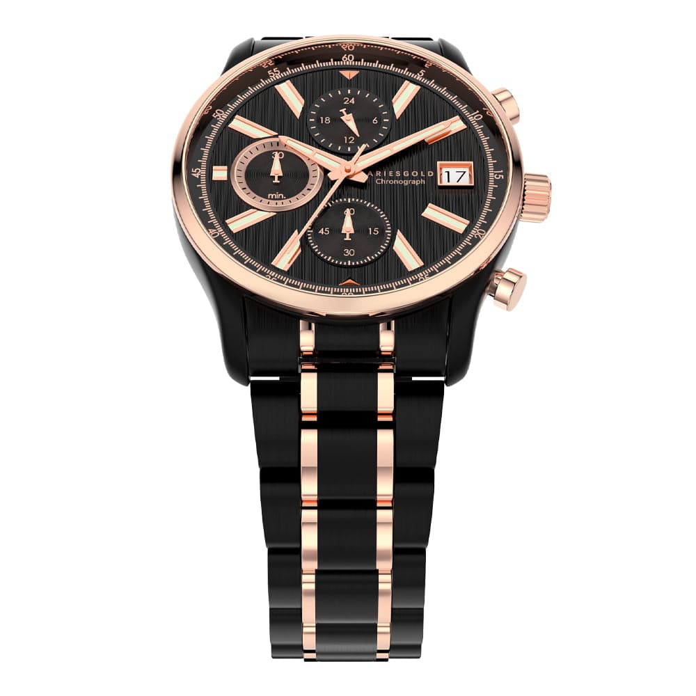 Aries Gold Champion 7020 G 7020 BKRGBKRG Men Black Dial Chronograph V
