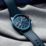 ARIES GOLD INSPIRE CONTENDER BLUE STAINLESS STEEL G 7301A BU-BU BLUE LEATHER STRAP MEN'S WATCH