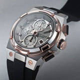 ARIES GOLD KING TWO-TONE STAINLESS STEEL G 7311 2TR-SRG HI-TECH BLACK SYNTHETIC STRAP MEN'S WATCH - H2 Hub Watches