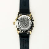 ARIES GOLD AUTOMATIC INFINUM PRESIDENT GOLD STAINLESS STEEL G 9004 G-BK BLACK LEATHER STRAP MEN'S WATCH