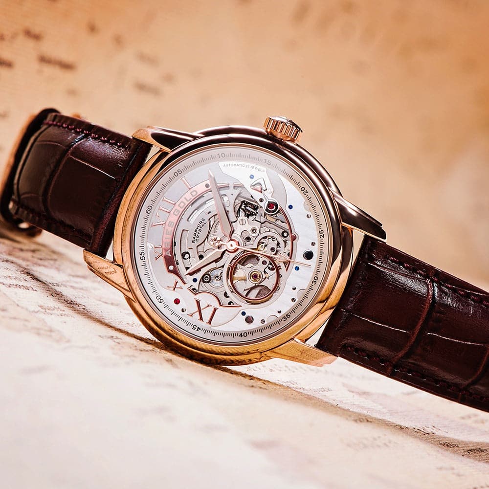 ARIES GOLD AUTOMATIC INFINUM EL TORO ROSE GOLD STAINLESS STEEL G 9005 H2 Hub