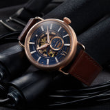 ARIES GOLD G 9013 RG-BU BROWN LEATHER MEN'S WATCH