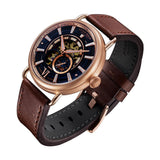 ARIES GOLD G 9013 RG-BU BROWN LEATHER MEN'S WATCH