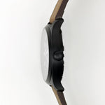 ARIES GOLD AUTOMATIC ESCALATE BLACK STAINLESS STEEL G 9017 BK-BK BROWN LEATHER STRAP MEN'S WATCH - H2 Hub Watches