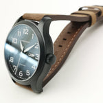 ARIES GOLD AUTOMATIC ESCALATE BLACK STAINLESS STEEL G 9017 BK-BK BROWN LEATHER STRAP MEN'S WATCH - H2 Hub Watches