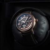 ARIES GOLD AUTOMATIC INSPIRE GAUNTLET VINTAGE ROSE GOLD STAINLESS STEEL G 903 RG-CF BROWN LEATHER STRAP MEN'S WATCH - H2 Hub Watches