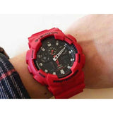 CASIO G-SHOCK GA-100B-4ADR DIGITAL QUARTZ RED RESIN UNISEX'S WATCH - H2 Hub Watches
