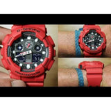CASIO G-SHOCK GA-100B-4ADR DIGITAL QUARTZ RED RESIN UNISEX'S WATCH - H2 Hub Watches