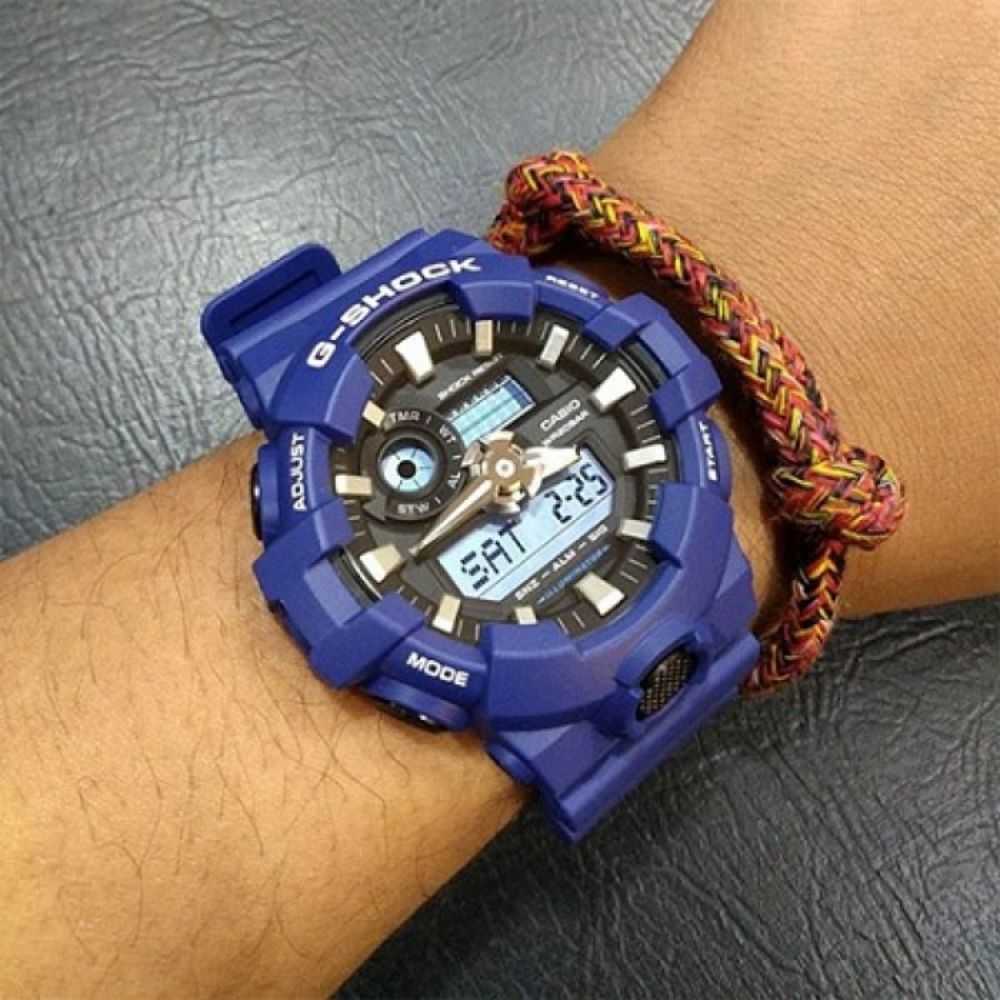 CASIO G-SHOCK GA-700-2ADR DIGITAL QUARTZ BLUE RESIN MEN'S WATCH - H2 Hub Watches
