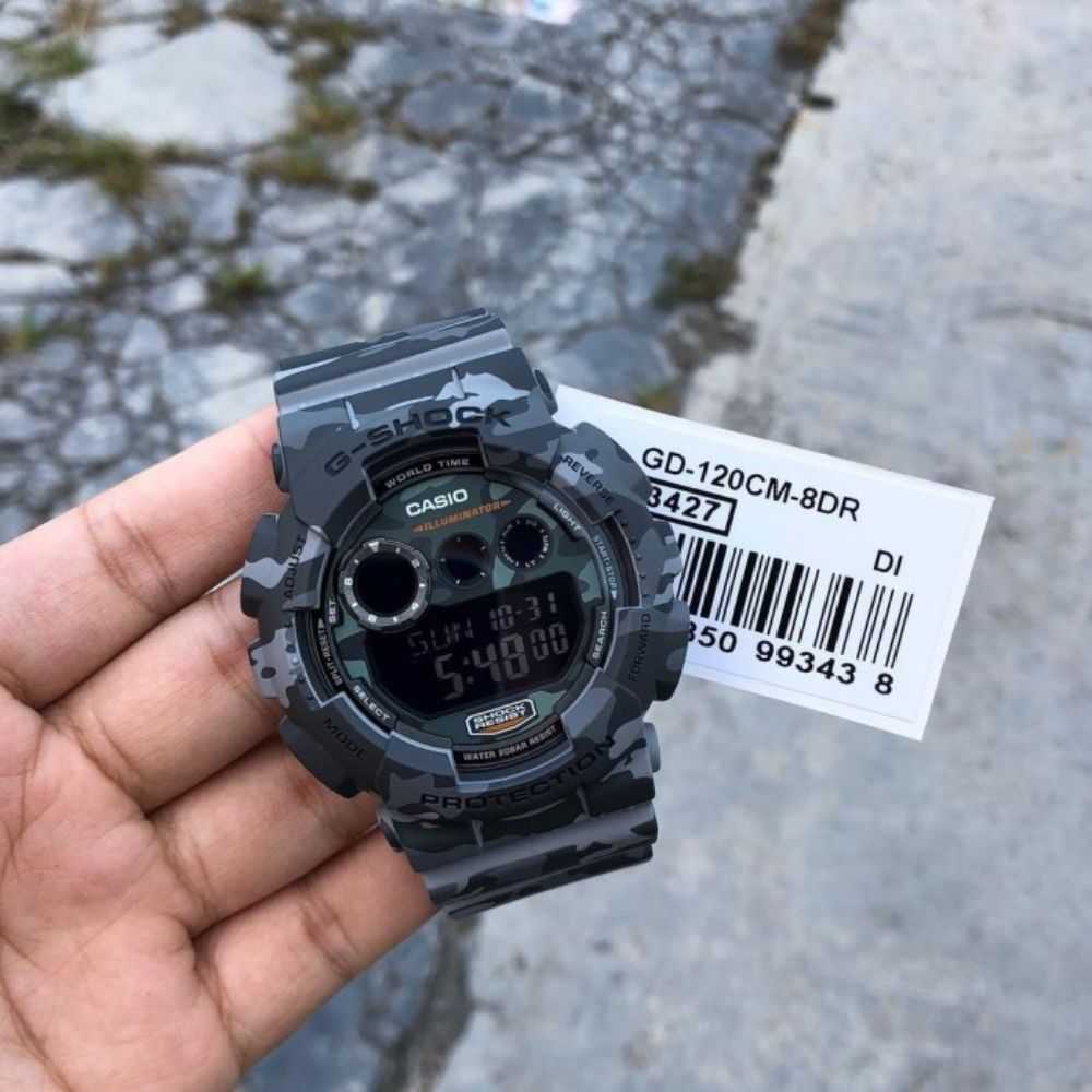 CASIO G-SHOCK GD-120CM-8DR DIGITAL QUARTZ GREY CAMO RESIN MEN'S WATCH - H2 Hub Watches