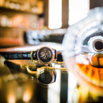 ARIES GOLD AUTOMATIC INFINUM EL TORO GOLD STAINLESS STEEL G 9005 G-BK BLACK LEATHER STRAP MEN'S WATCH - H2 Hub Watches