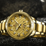 NAVIFORCE ANALOG NF9090 G/G STAINLESS STEEL QUARTZ MEN'S WATCH - H2 Hub Watches