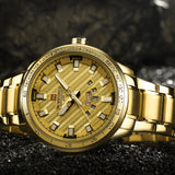 NAVIFORCE ANALOG NF9090 G/G STAINLESS STEEL QUARTZ MEN'S WATCH - H2 Hub Watches