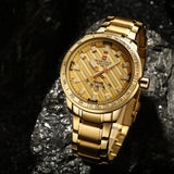 NAVIFORCE ANALOG NF9090 G/G STAINLESS STEEL QUARTZ MEN'S WATCH - H2 Hub Watches