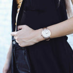 ARIES GOLD ENCHANT ROSA ROSE GOLD STAINLESS STEEL L 1159 RG-W GOLD LEATHER STRAP WOMEN'S WATCH - H2 Hub Watches