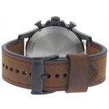 FOSSIL NATE CHRONOGRAPH BLACK STAINLESS STEEL JR1487 BROWN LEATHER STRAP MEN'S WATCH - H2 Hub Watches