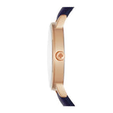 KATE SPADE QUARTZ NEW YORK 5 O'CLOCK METRO GOLD STAINLESS STEEL KSW1040 BLUE LEATHER STRAP WOMEN'S WATCH - H2 Hub Watches