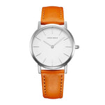 ARIES GOLD URBAN SANTOS SILVER STAINLESS STEEL L 1023 S-W BROWN LEATHER STRAP WOMEN'S WATCH - H2 Hub Watches