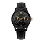 ARIES GOLD URBAN ETERNAL BLACK STAINLESS STEEL L 1028 BKG-BKG BLACK LEATHER STRAP WOMEN'S WATCH - H2 Hub Watches