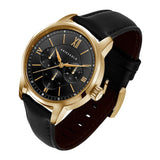 ARIES GOLD URBAN ETERNAL GOLD STAINLESS STEEL L 1028 G-BKG BLACK LEATHER STRAP WOMEN'S WATCH - H2 Hub Watches