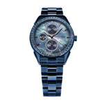 ARIES GOLD PEARL BLUE STAINLESS STEEL L 1156A BU-MOP CERAMIC STRAP WOMEN'S WATCH - H2 Hub Watches