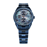 ARIES GOLD PEARL BLUE STAINLESS STEEL L 1156A BU-MOP CERAMIC STRAP WOMEN'S WATCH - H2 Hub Watches