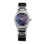 ARIES GOLD ENCHANT SILVER STAINLESS STEEL L 5014Z S-BKMOP BLACK CERAMIC WOMEN'S WATCH - H2 Hub Watches