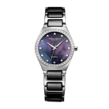 ARIES GOLD ENCHANT SILVER STAINLESS STEEL L 5014Z S-BKMOP BLACK CERAMIC WOMEN'S WATCH - H2 Hub Watches