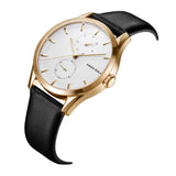 ARIES GOLD ENCHANT LIBERTY GOLD STAINLESS STEEL L 5031 G-W-L BLACK LEATHER STRAP WOMEN'S WATCH - H2 Hub Watches