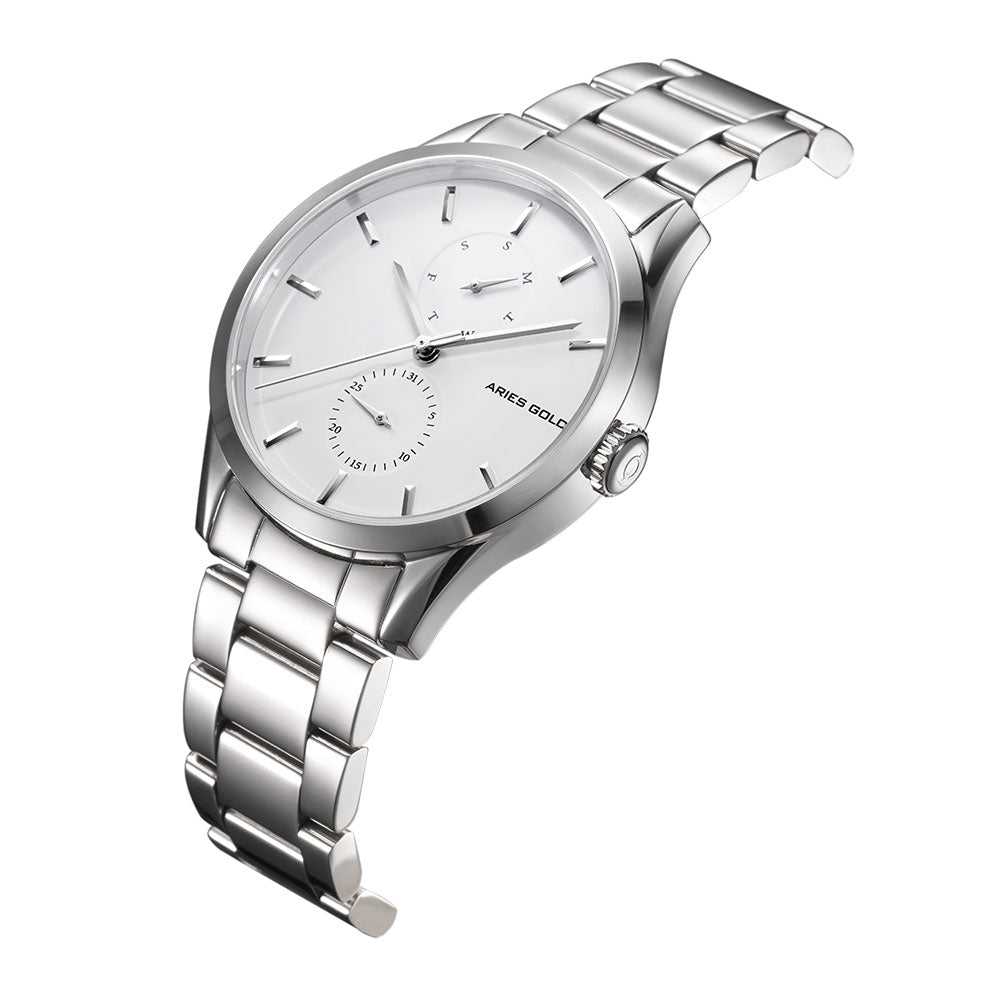 ARIES GOLD ENCHANT SILVER STAINLESS STEEL LIBERTY L 5031 S-W WOMEN'S WATCH - H2 Hub Watches