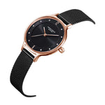 ARIES GOLD ENCHANT ROSE GOLD STAINLESS STEEL L 5033Z RG-BK MESH STRAP WOMEN'S WATCH - H2 Hub Watches